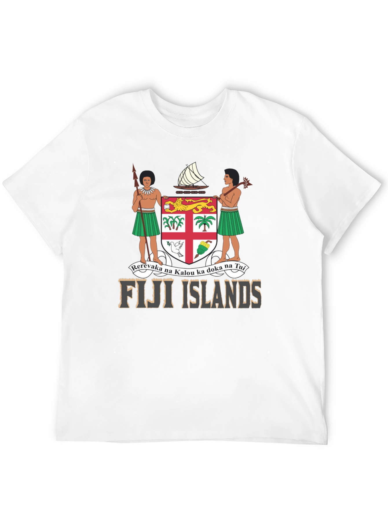 Fiji Islands Coat of Arms Black T-Shirt