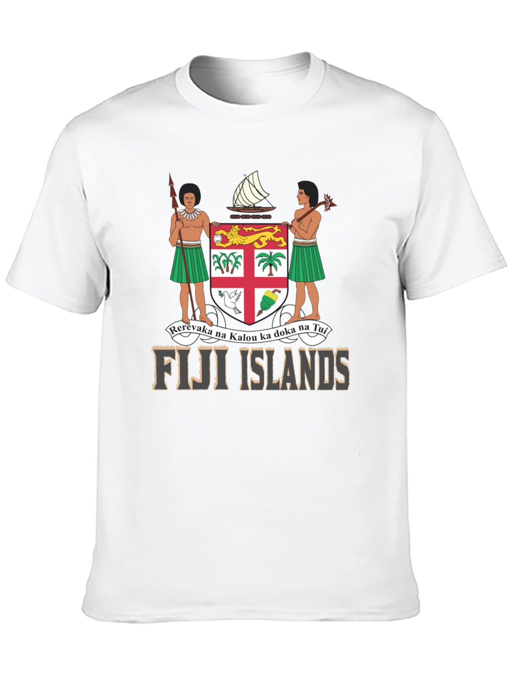 Fiji Islands Coat of Arms Black T-Shirt