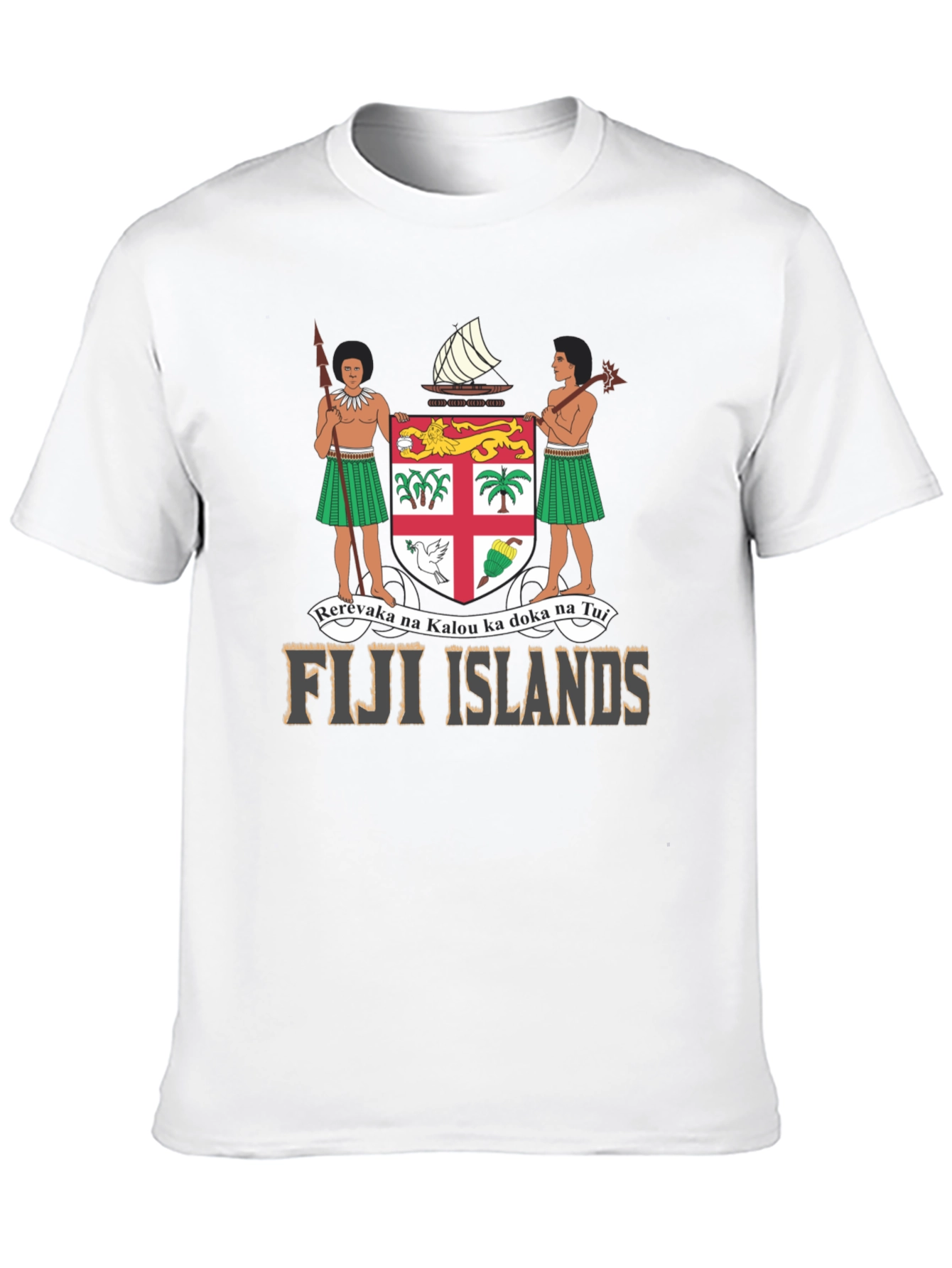 Fiji Islands Coat of Arms Black T-Shirt