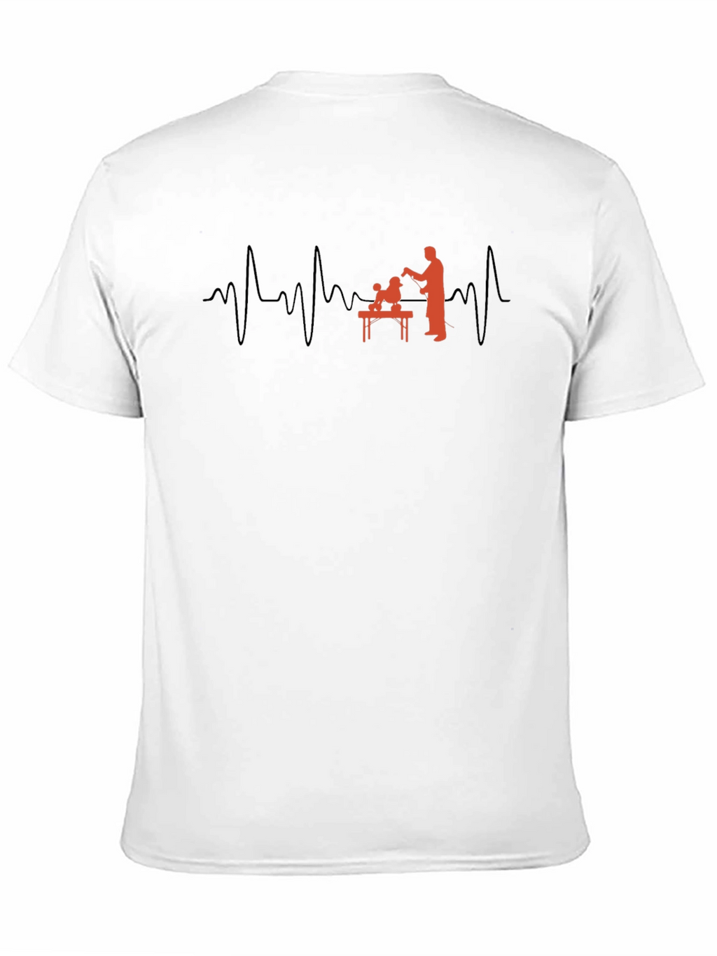 Dog Groomer Heartbeat Graphic T-Shirt