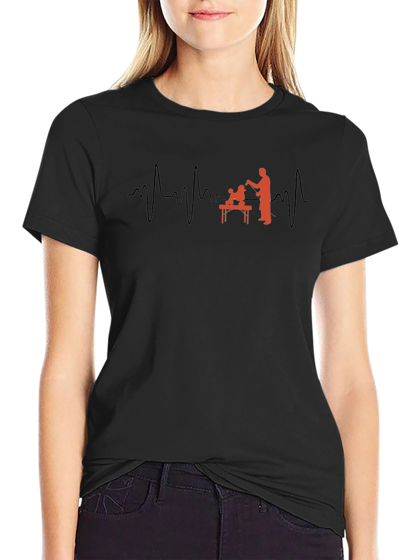 Dog Groomer Heartbeat Graphic T-Shirt