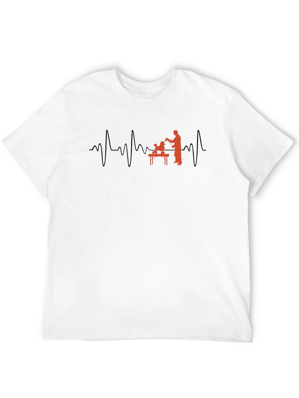 Dog Groomer Heartbeat Graphic T-Shirt