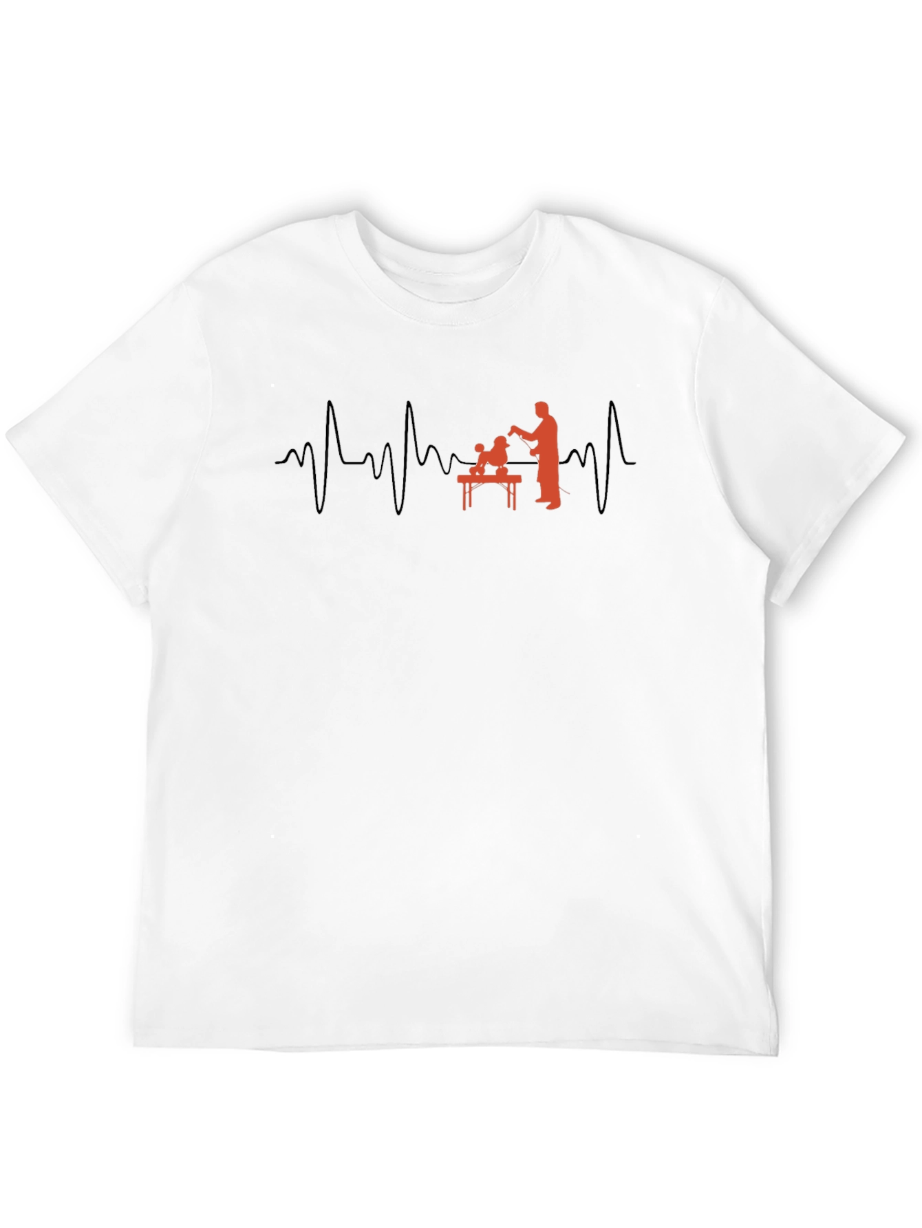 Dog Groomer Heartbeat Graphic T-Shirt
