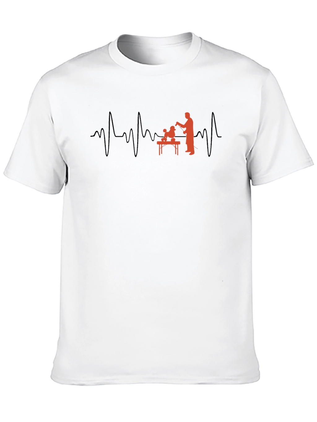 Dog Groomer Heartbeat Graphic T-Shirt