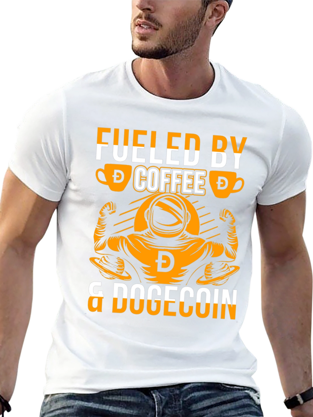 Fueled by Coffee & Dogecoin Black T-Shirt