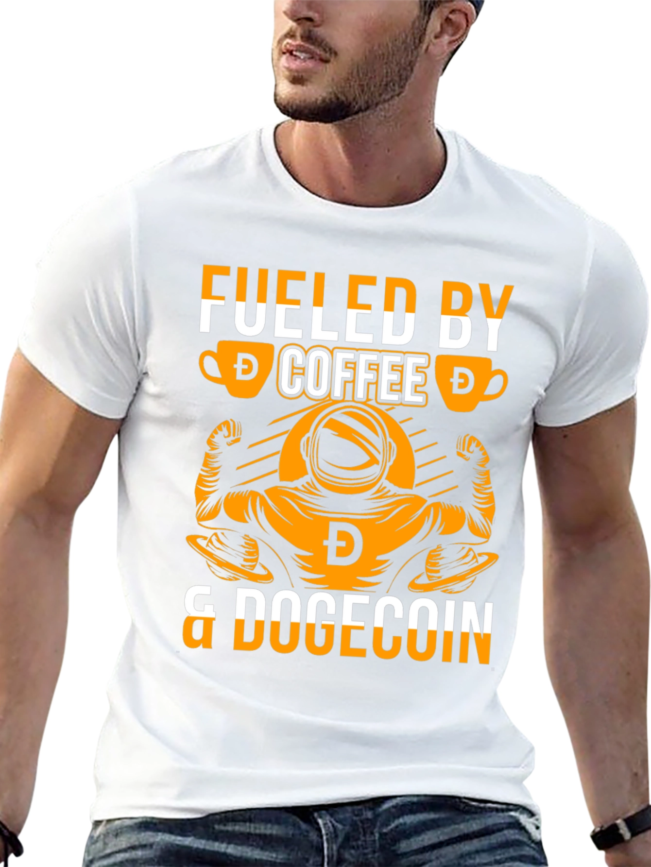Fueled by Coffee & Dogecoin Black T-Shirt