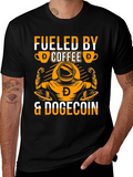 Fueled by Coffee & Dogecoin Black T-Shirt