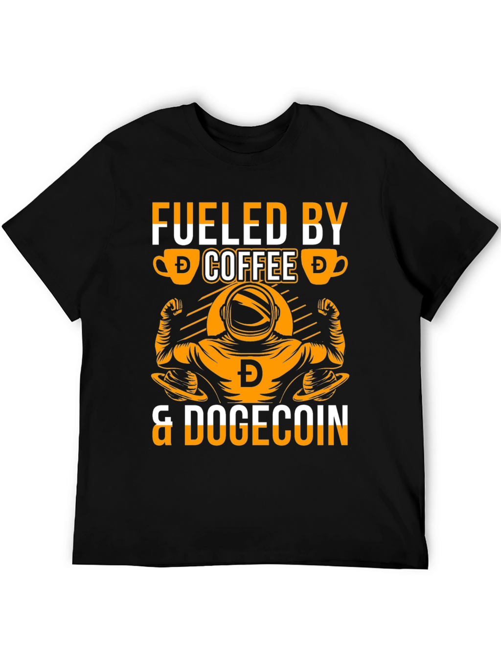 Fueled by Coffee & Dogecoin Black T-Shirt