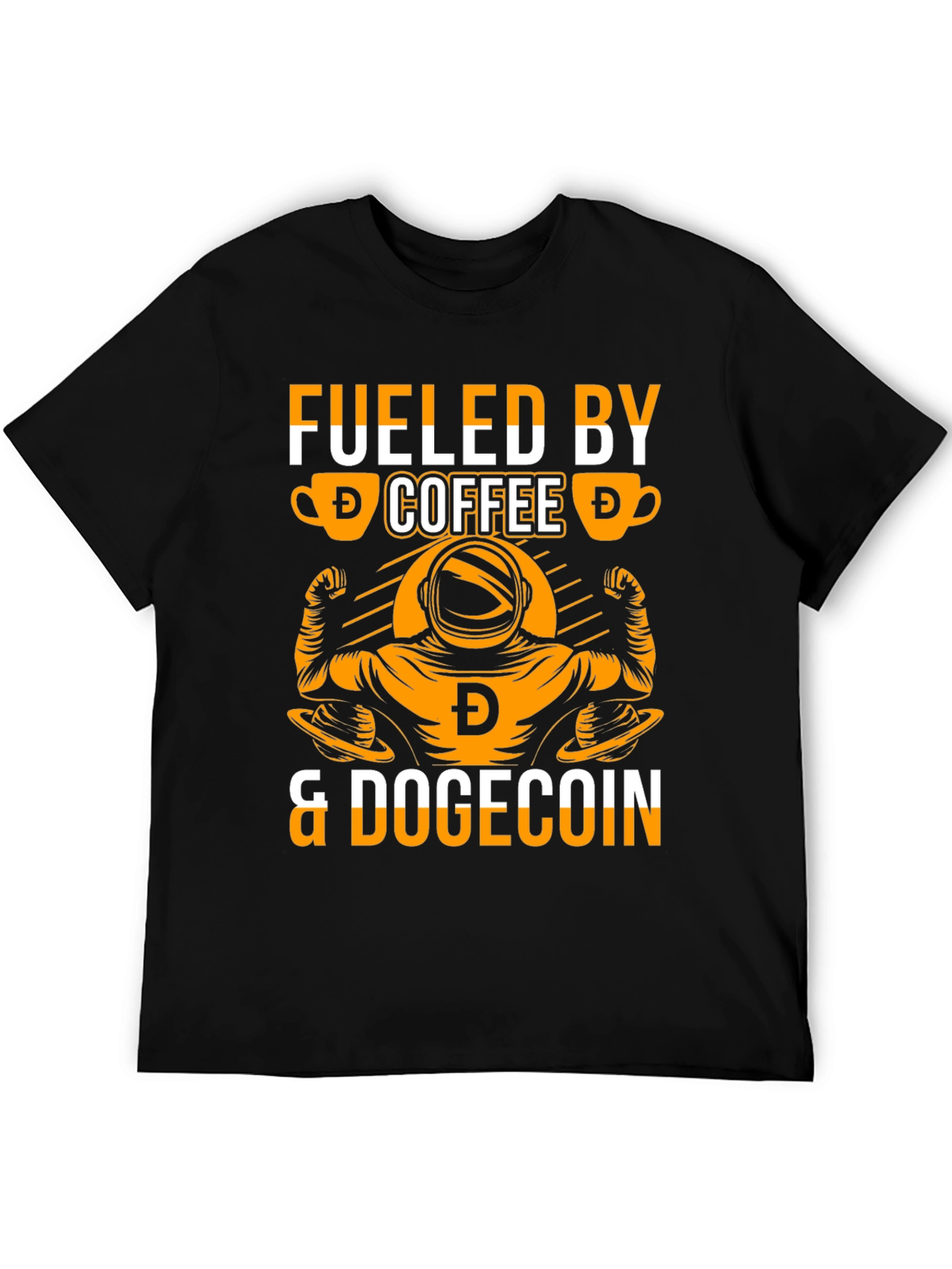 Fueled by Coffee & Dogecoin Black T-Shirt