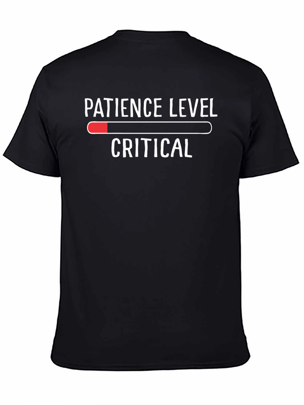 Patience Level Critical Mens Black T-Shirt