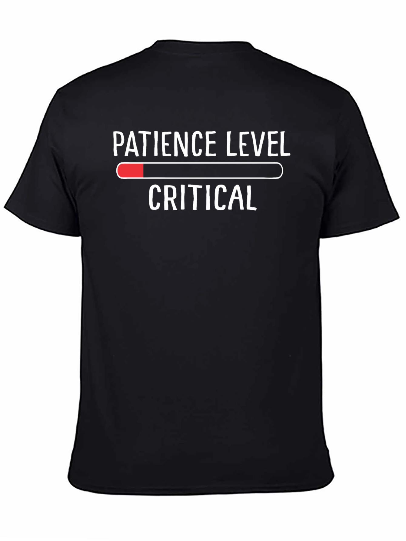 Patience Level Critical Mens Black T-Shirt