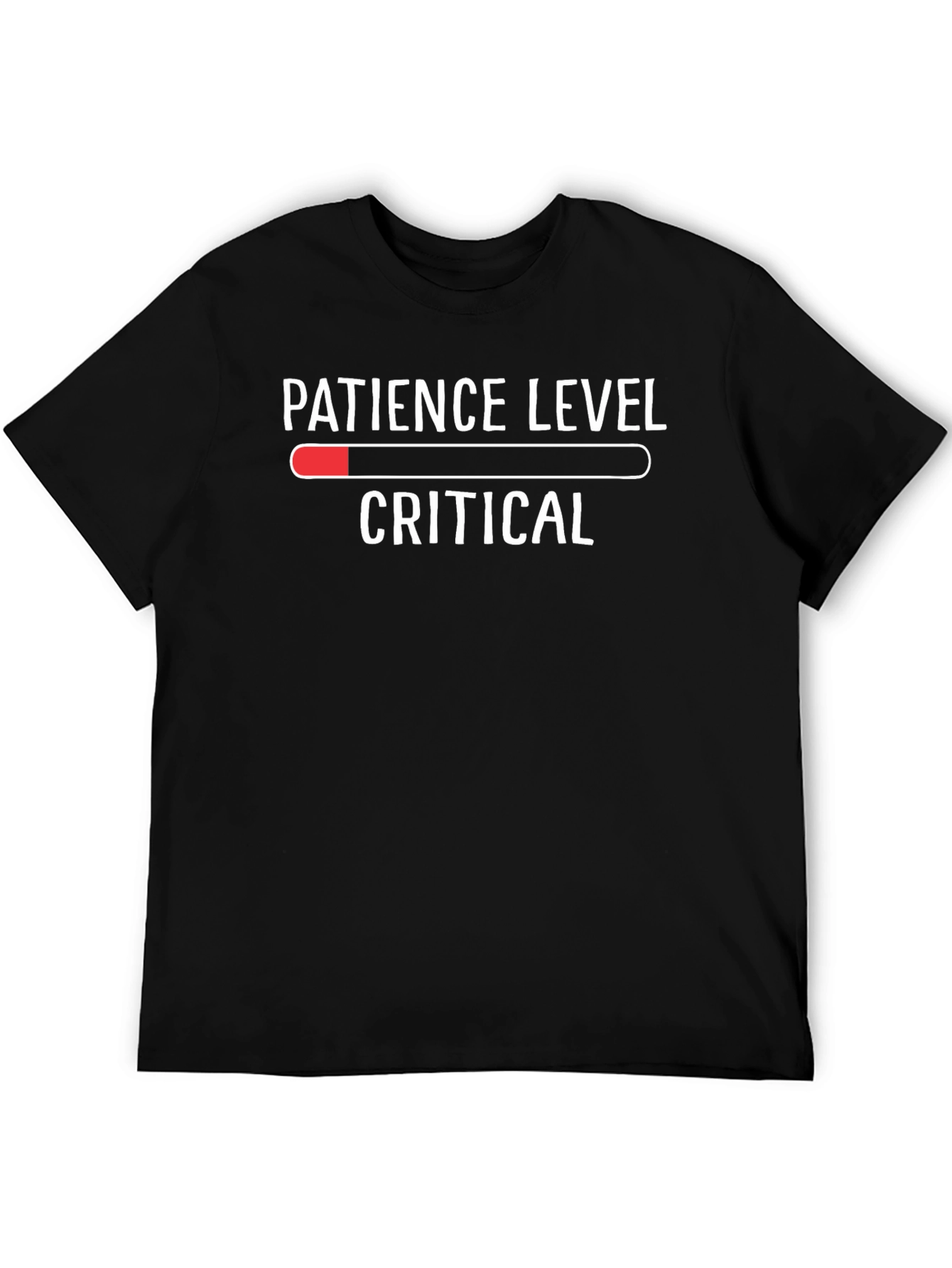 Patience Level Critical Mens Black T-Shirt