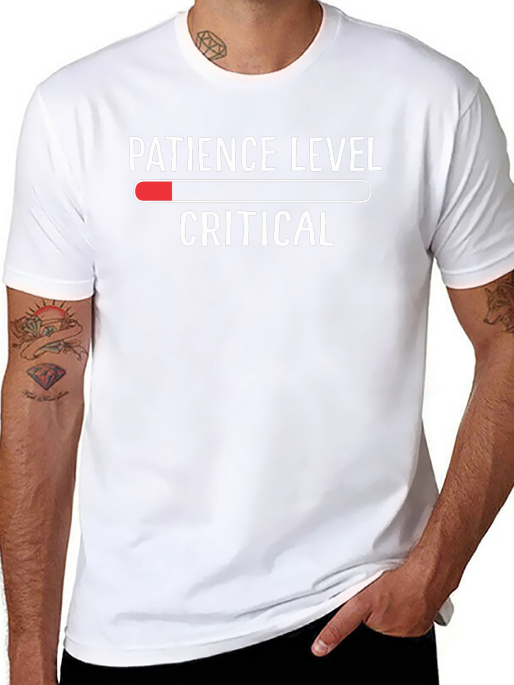 Patience Level Critical Mens Black T-Shirt