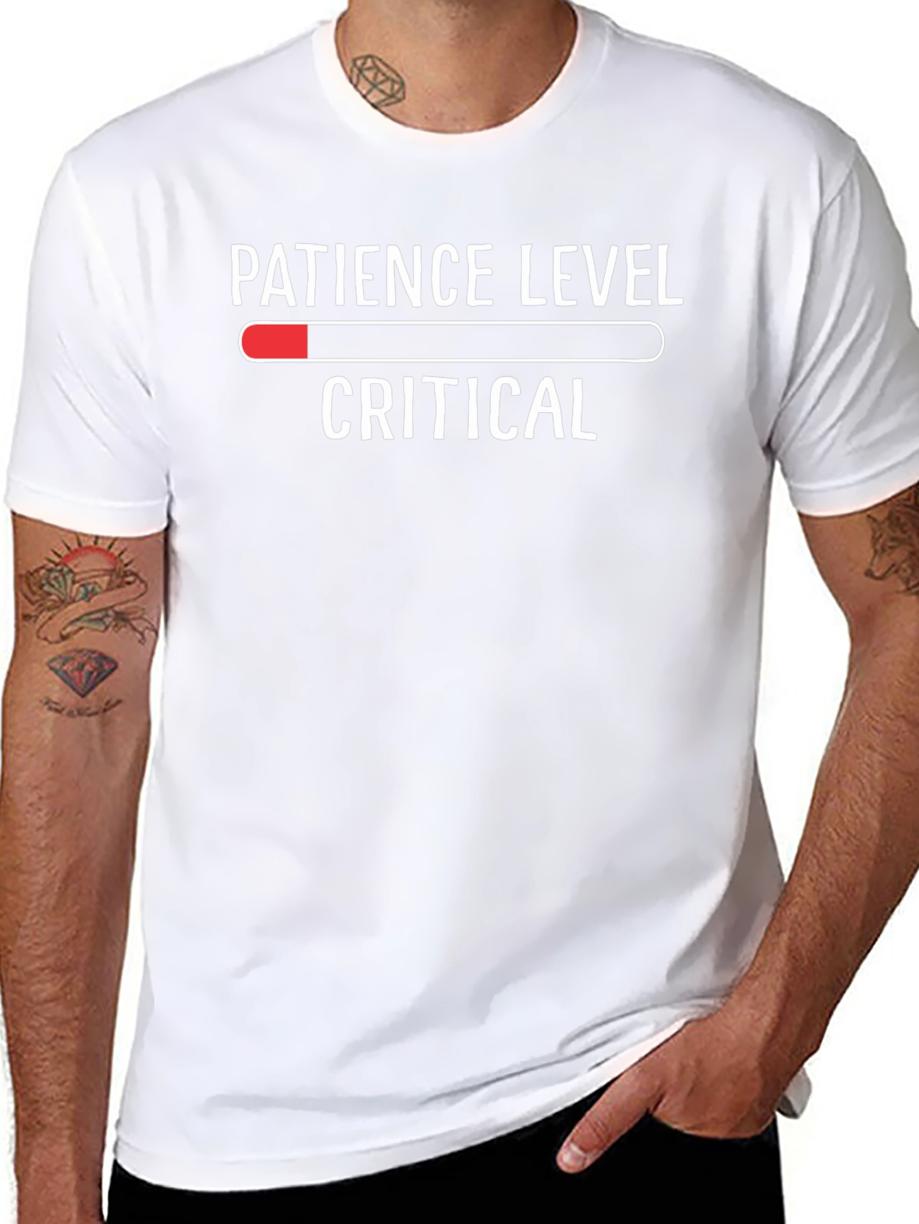 Patience Level Critical Mens Black T-Shirt