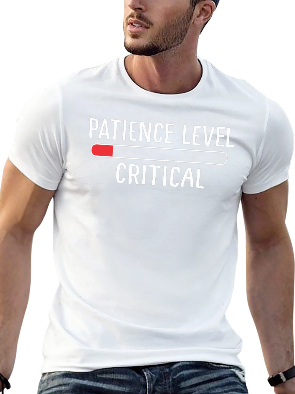 Patience Level Critical Mens Black T-Shirt