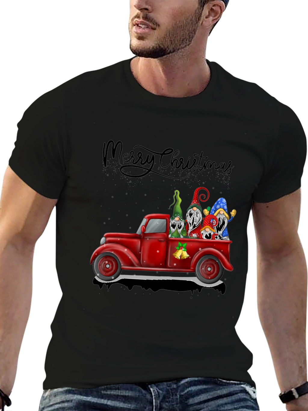 Merry Christmas Truck Gnomes Tee