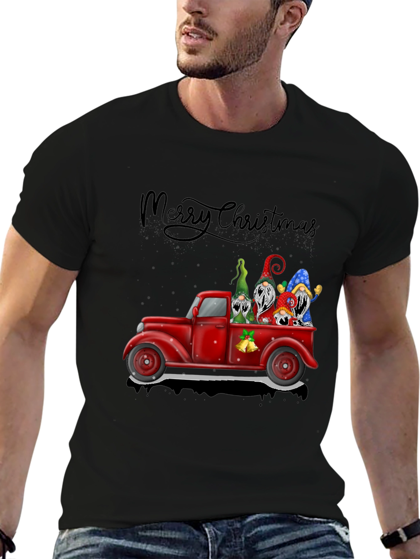 Merry Christmas Truck Gnomes Tee