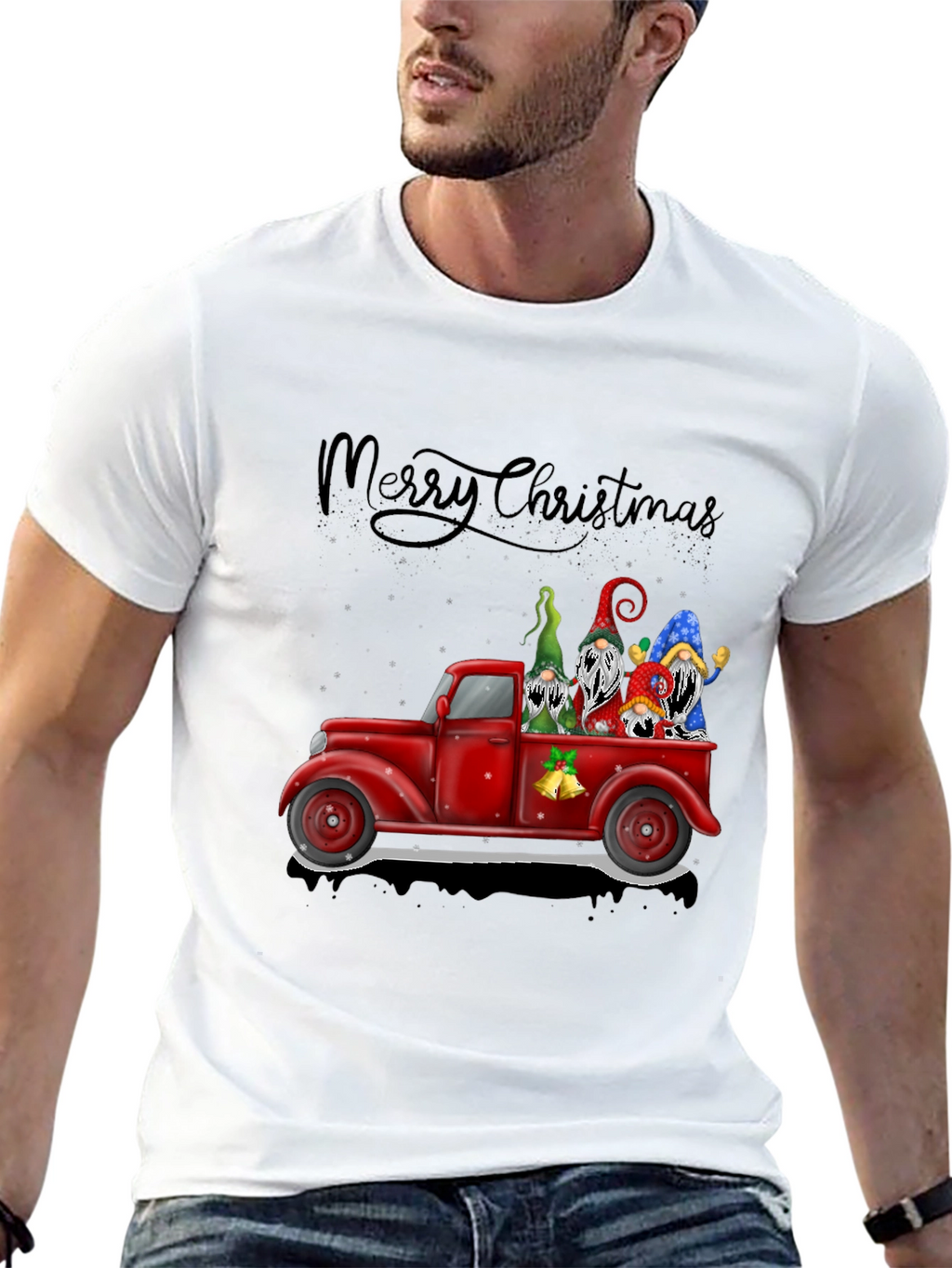 Merry Christmas Truck Gnomes Tee