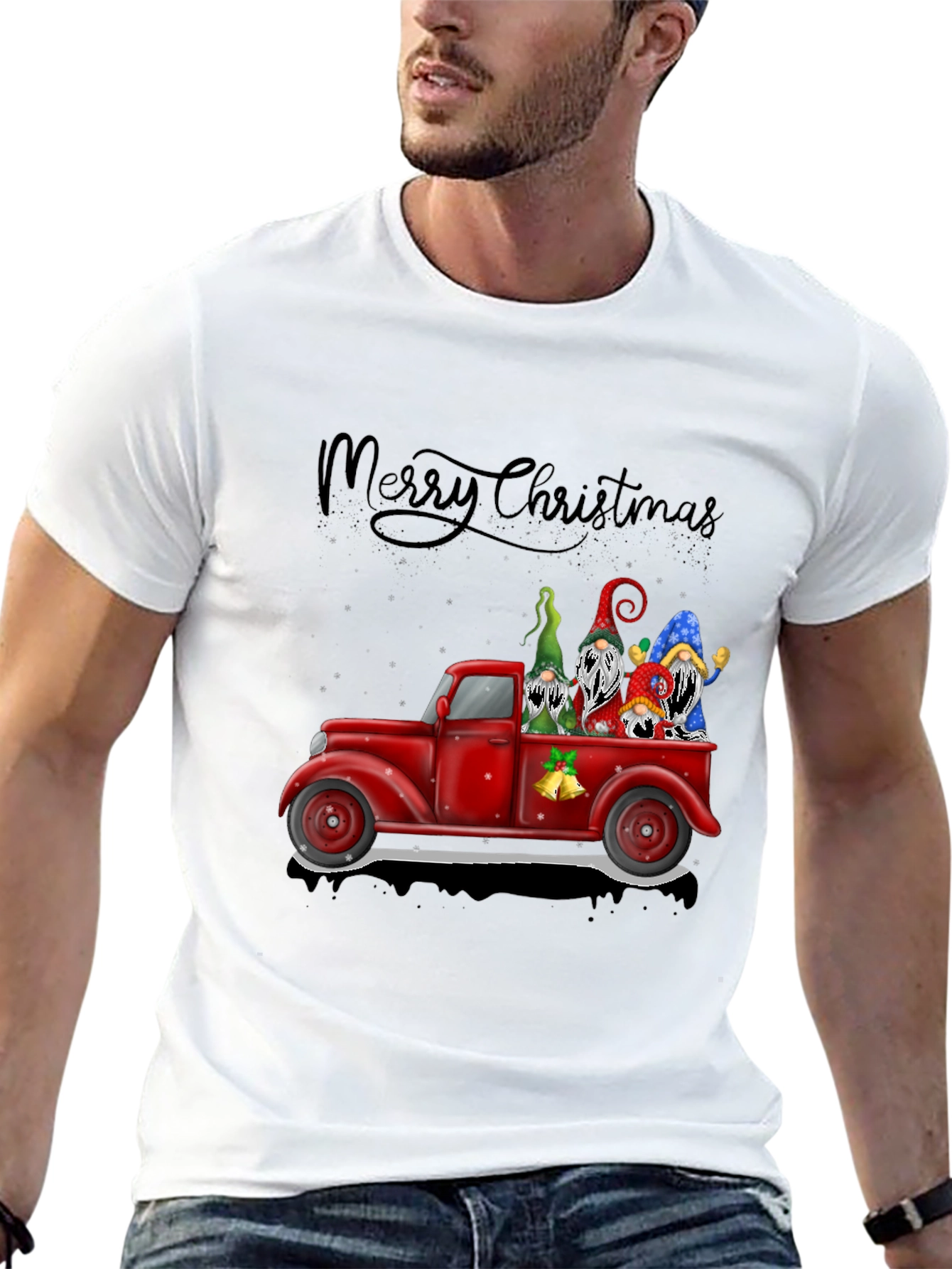 Merry Christmas Truck Gnomes Tee