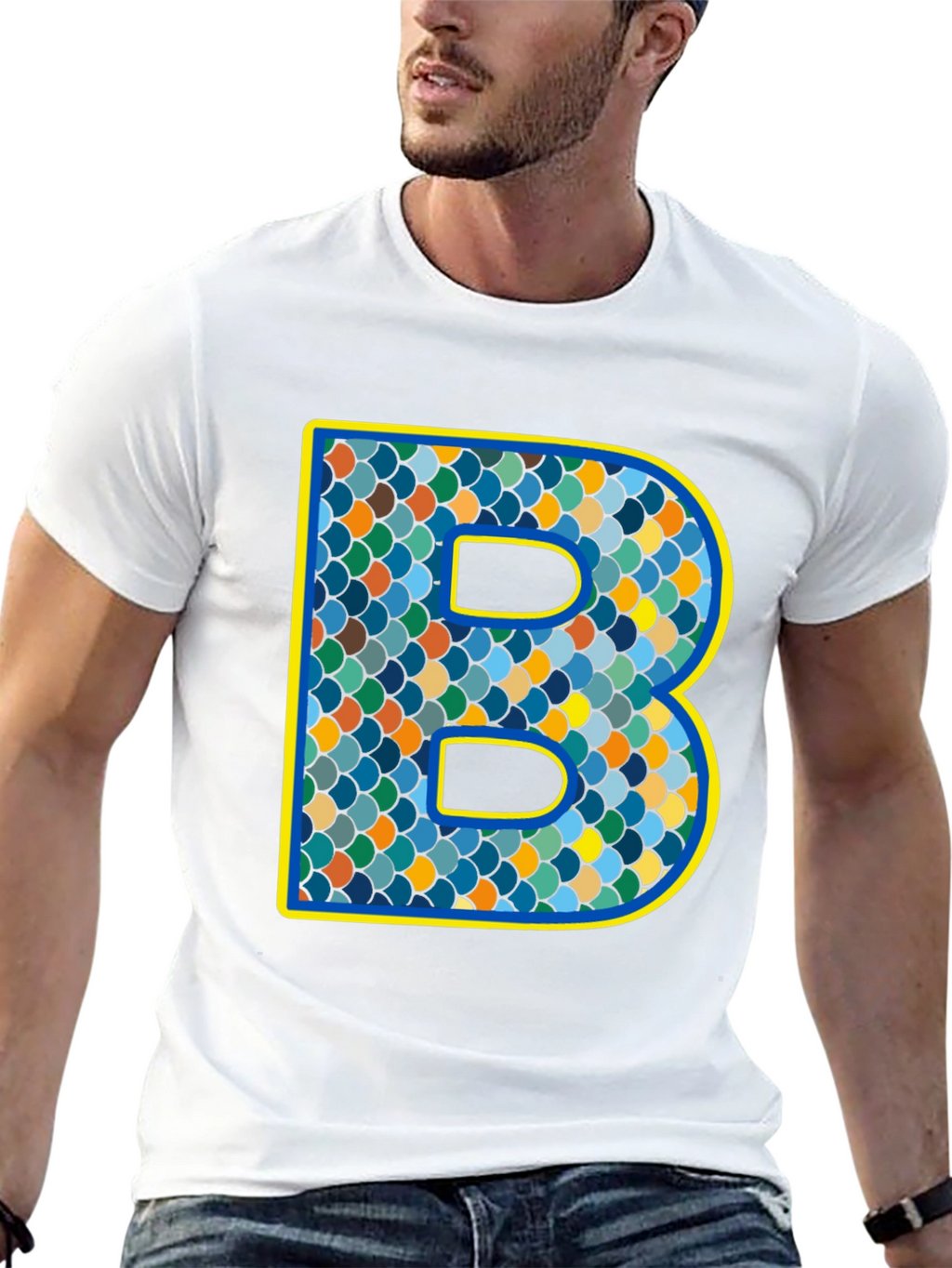 Scales B Initial T-Shirt - Personalized Alphabet Design