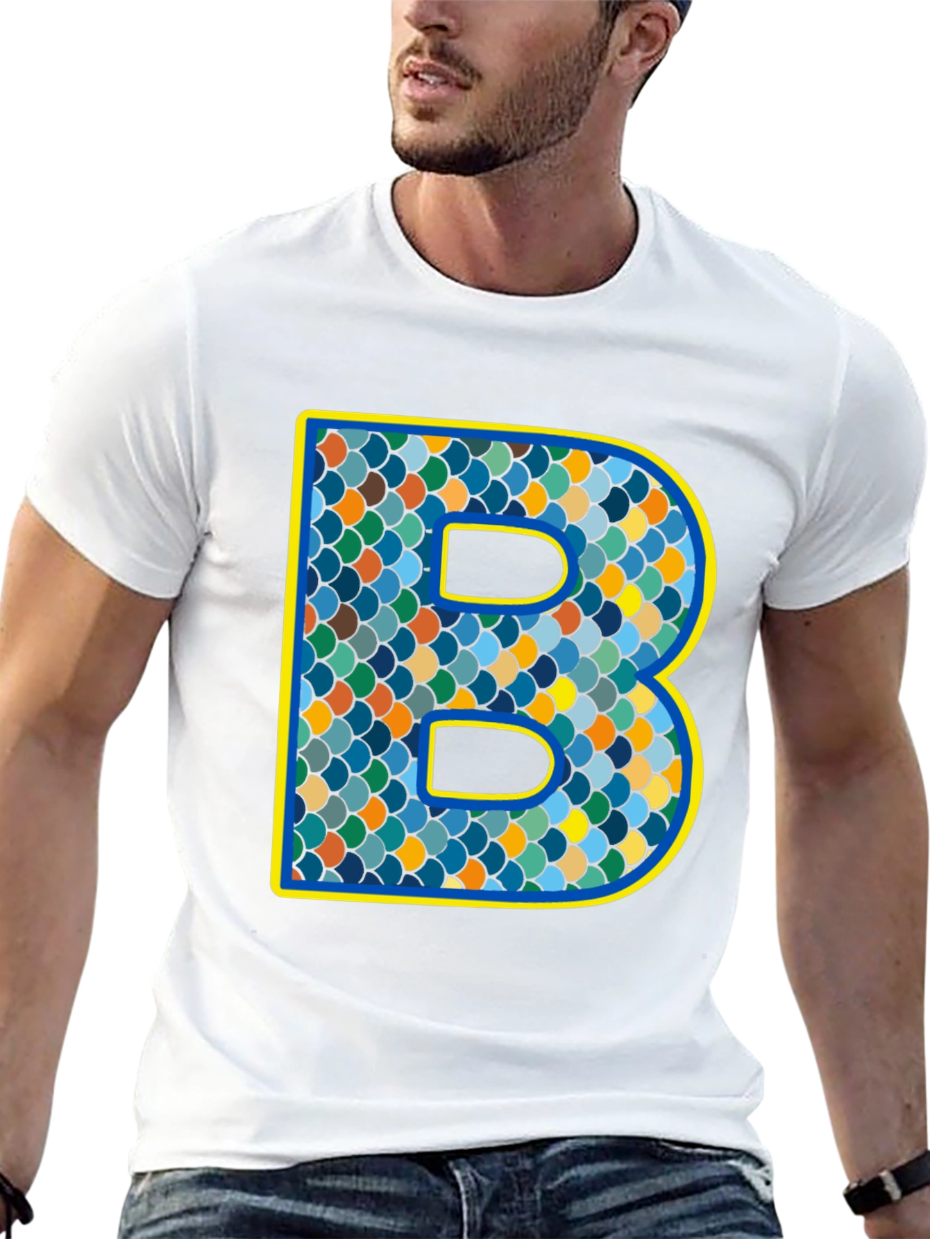 Scales B Initial T-Shirt - Personalized Alphabet Design