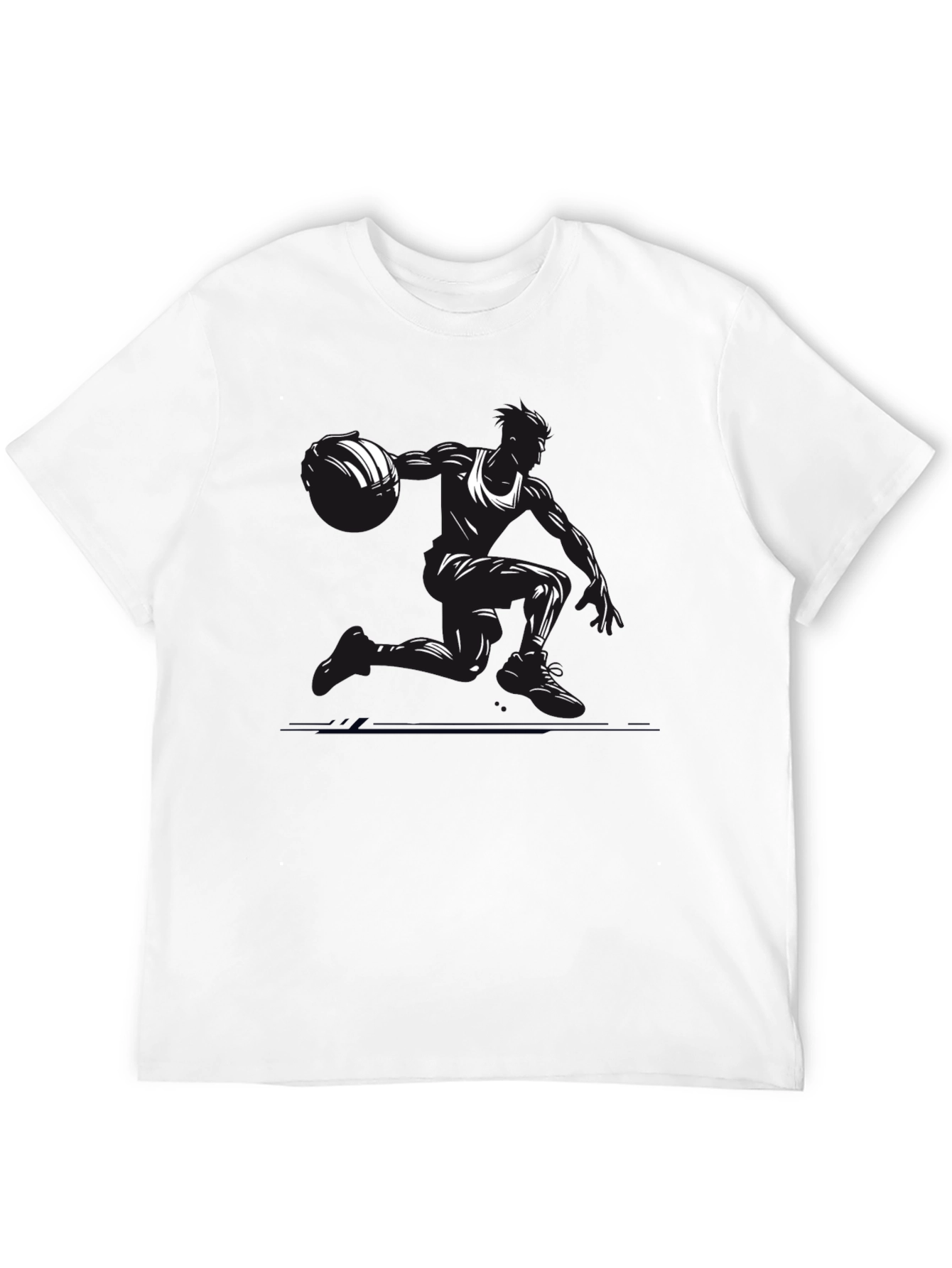 Black Basketball Player Graphic Tee