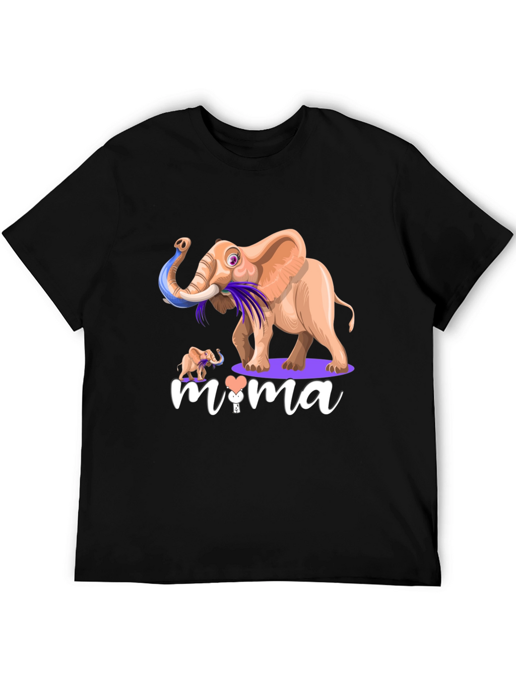 Elephant Mama Graphic T-Shirt - Unisex Black Tee