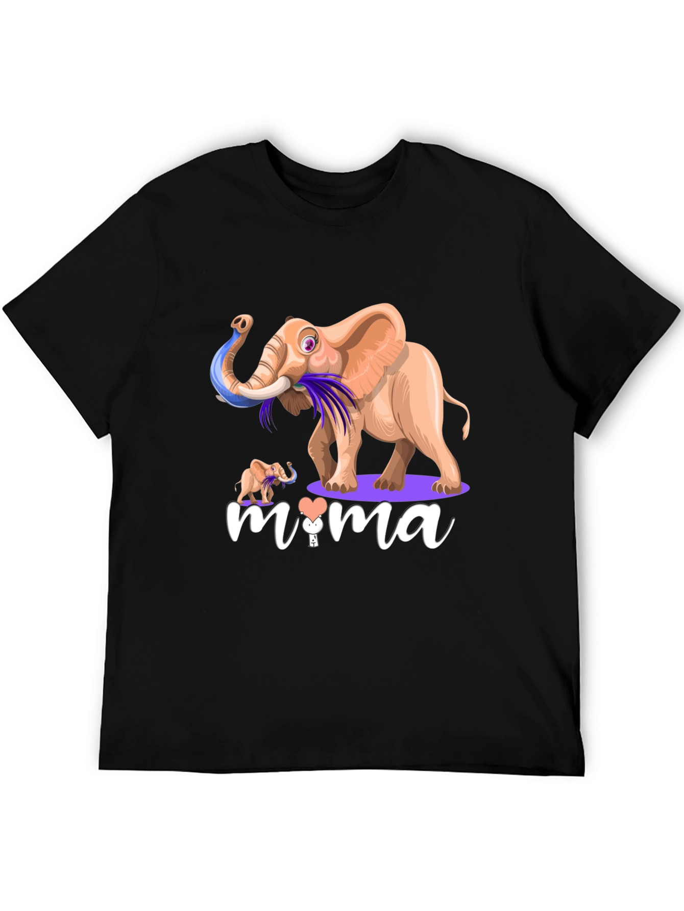 Elephant Mama Graphic T-Shirt - Unisex Black Tee