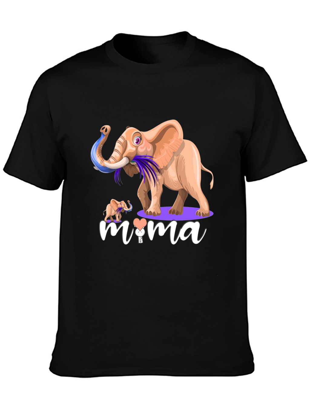 Elephant Mama Graphic T-Shirt - Unisex Black Tee