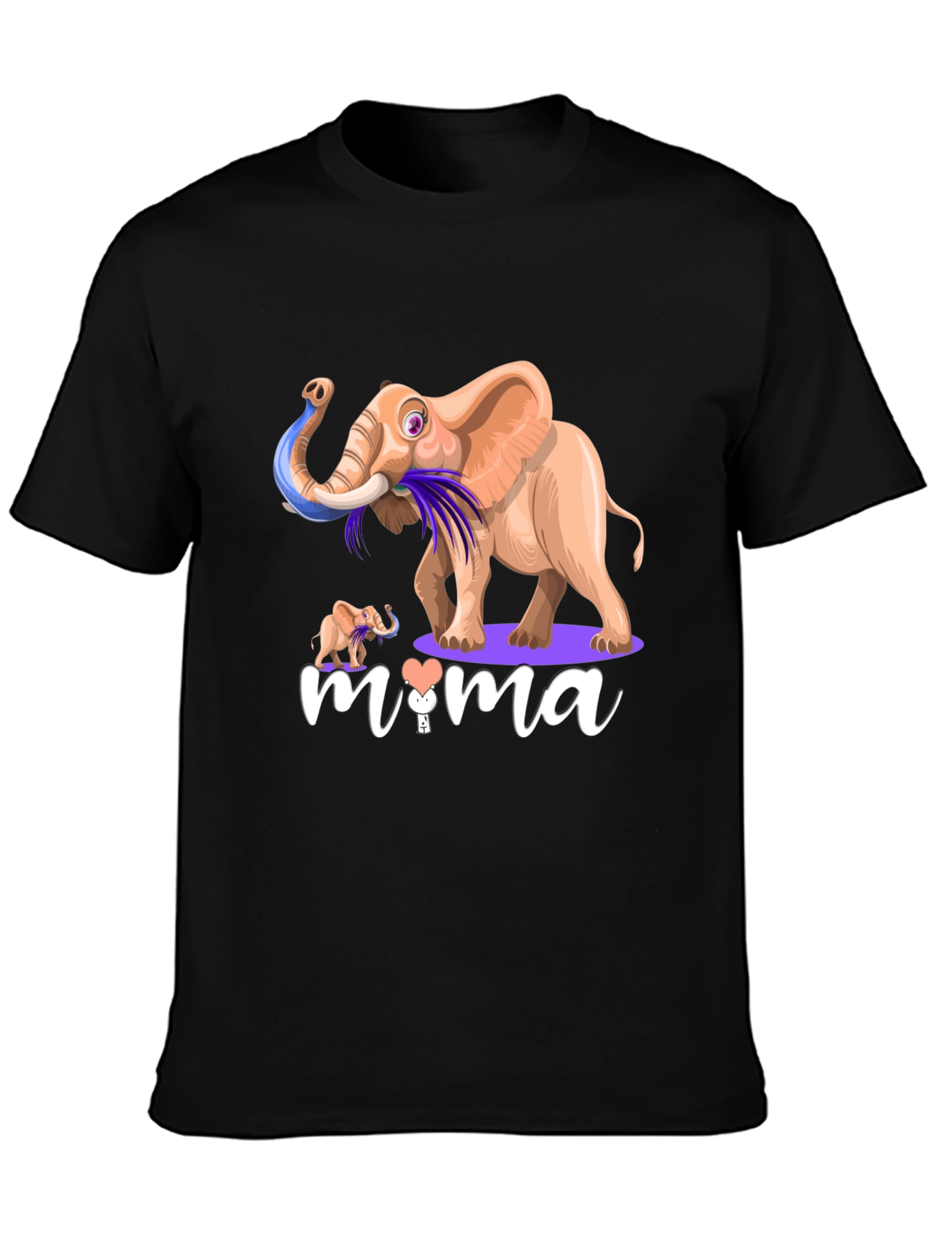 Elephant Mama Graphic T-Shirt - Unisex Black Tee