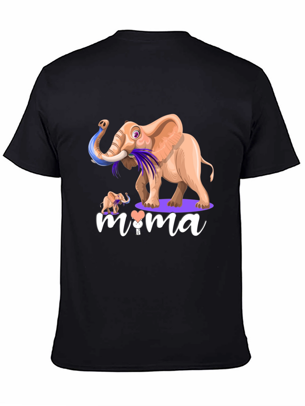Elephant Mama Graphic T-Shirt - Unisex Black Tee