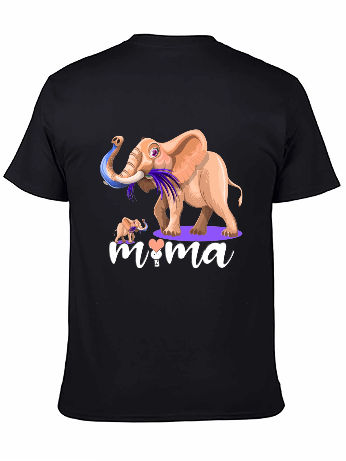 Elephant Mama Graphic T-Shirt - Unisex Black Tee