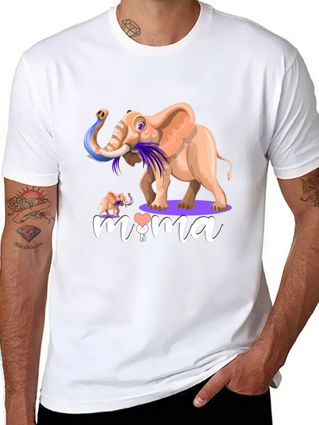 Elephant Mama Graphic T-Shirt - Unisex Black Tee