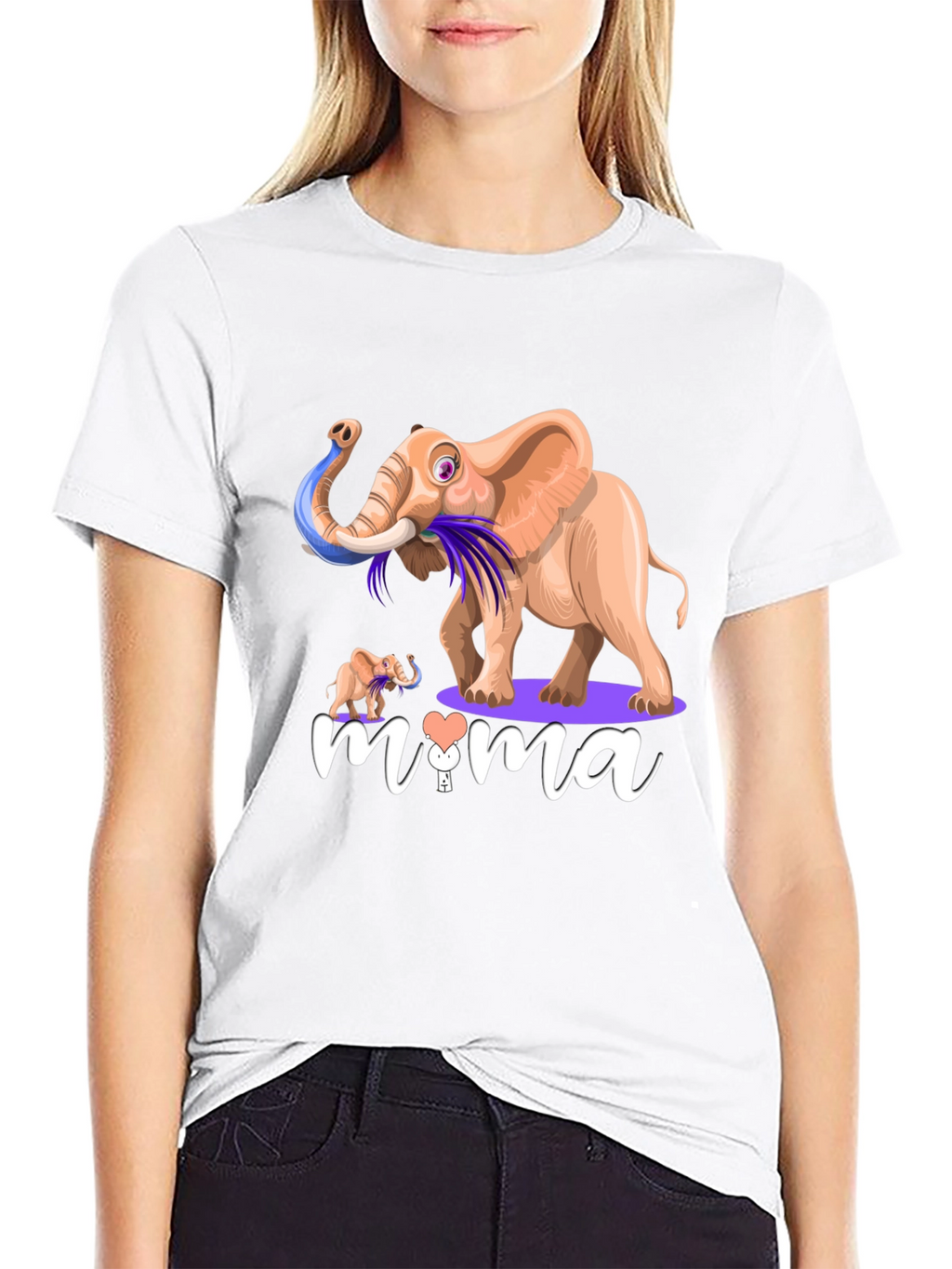 Elephant Mama Graphic T-Shirt - Unisex Black Tee