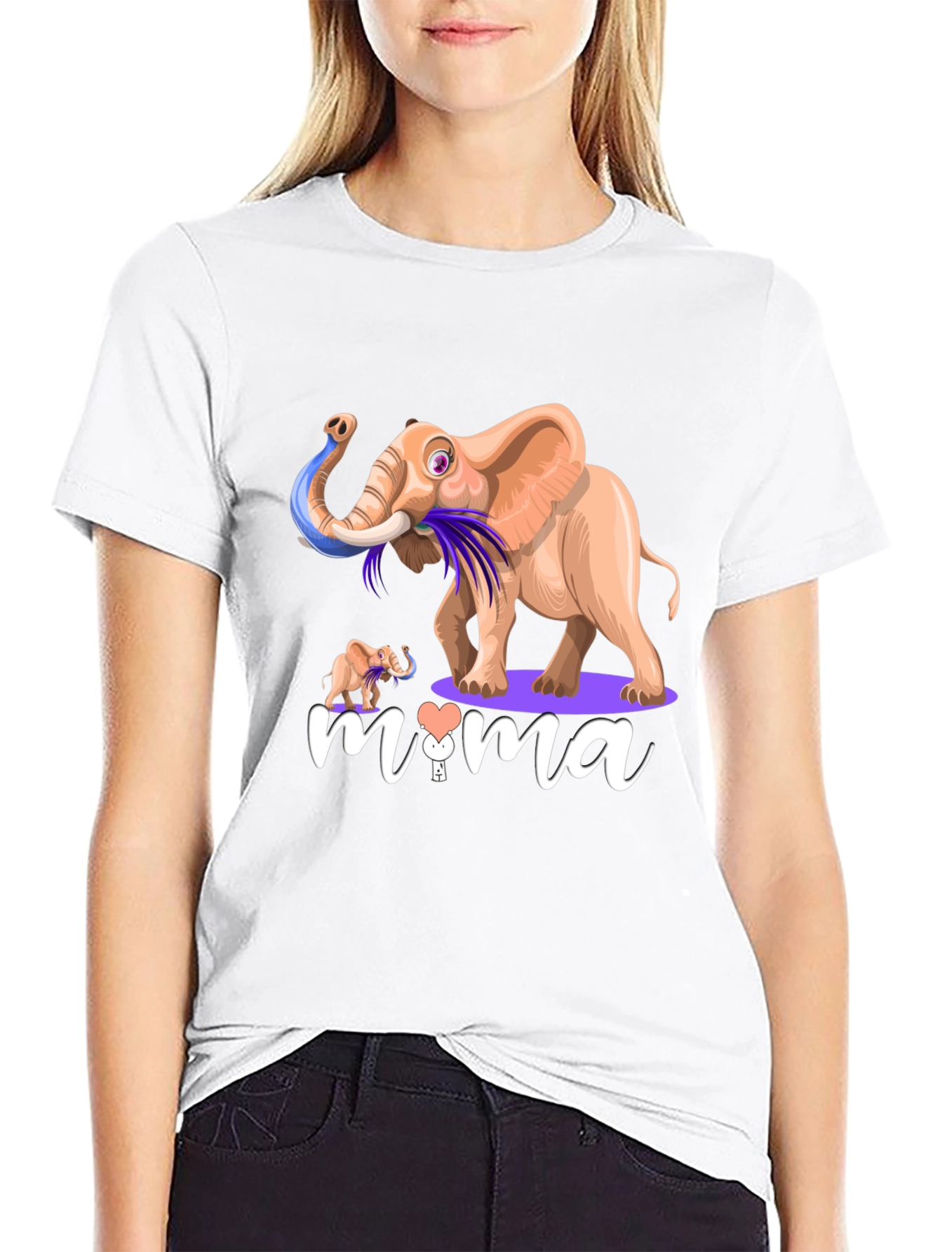 Elephant Mama Graphic T-Shirt - Unisex Black Tee