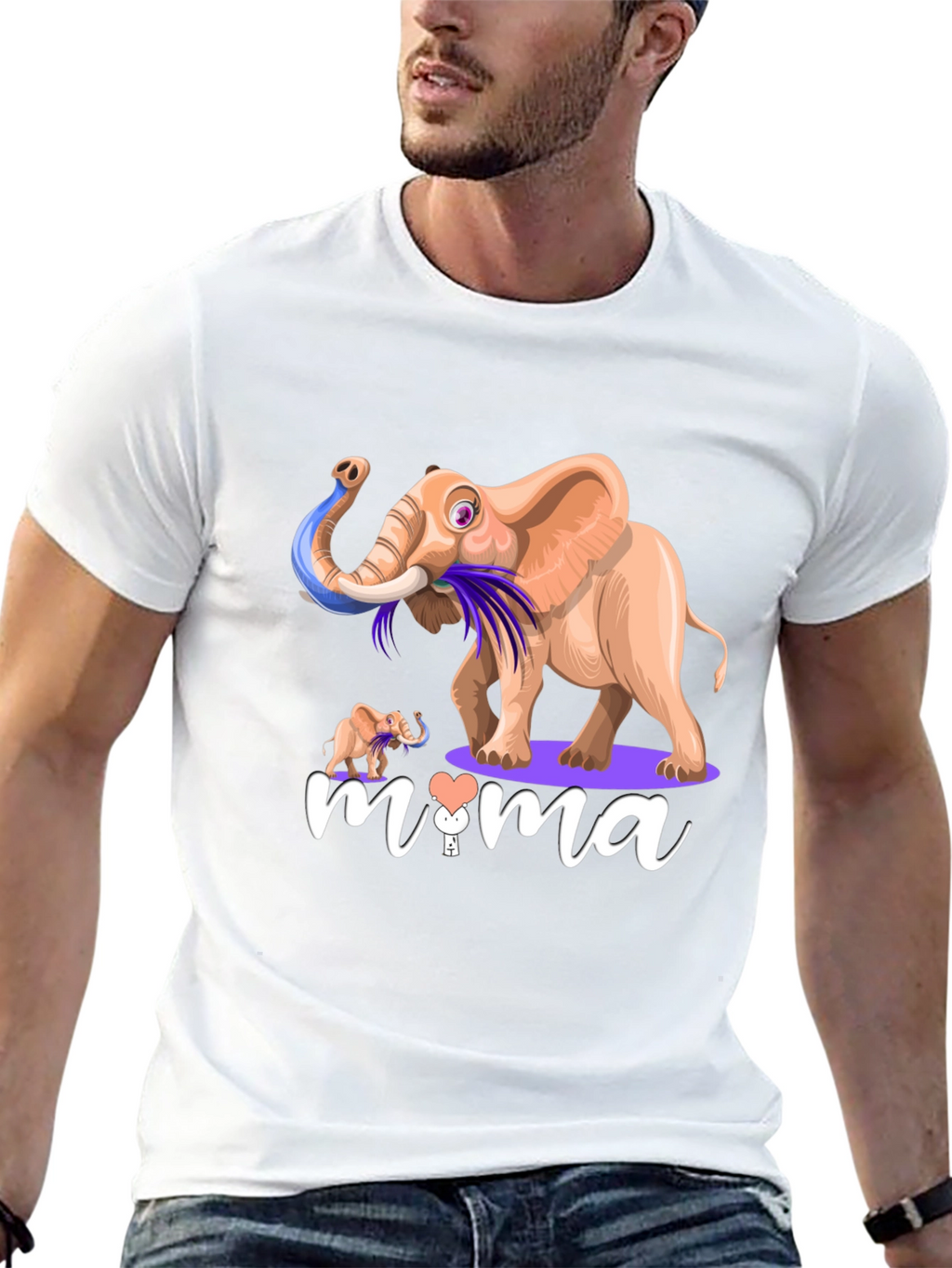 Elephant Mama Graphic T-Shirt - Unisex Black Tee