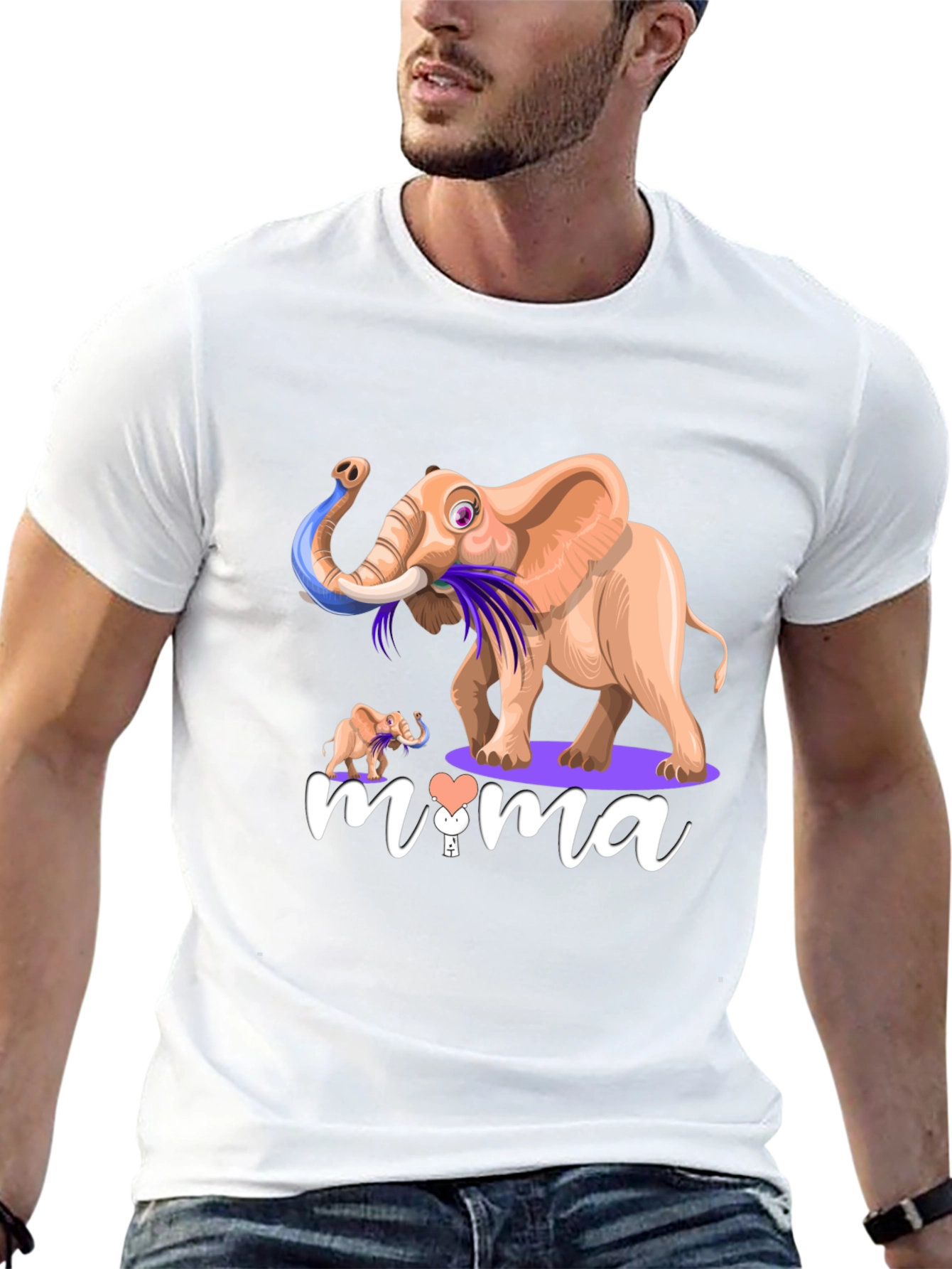 Elephant Mama Graphic T-Shirt - Unisex Black Tee