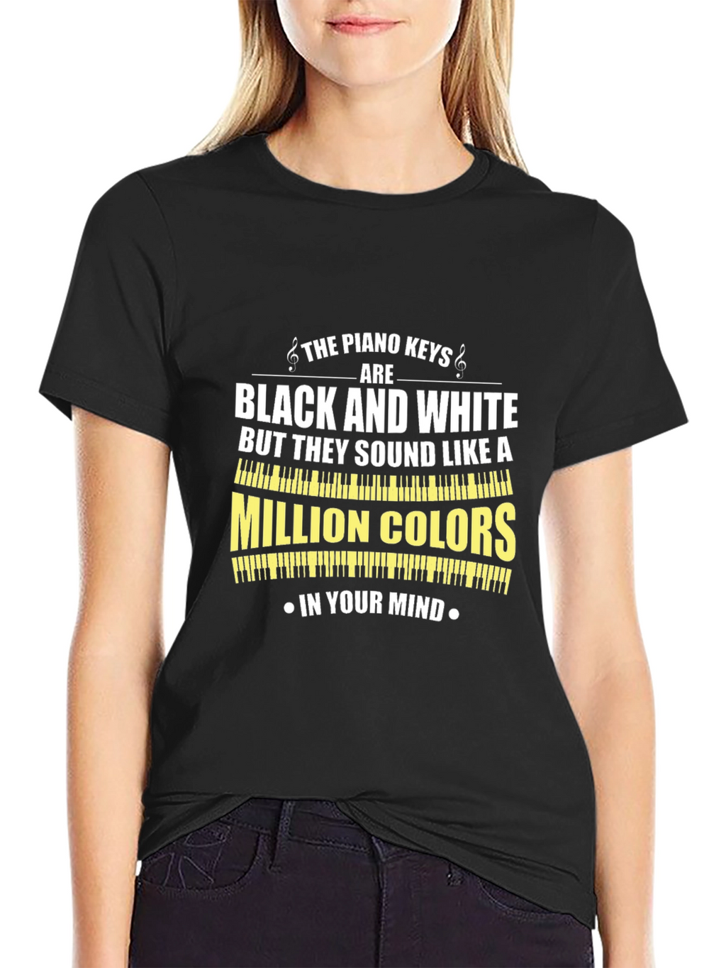 Piano Keys Black and White T-Shirt