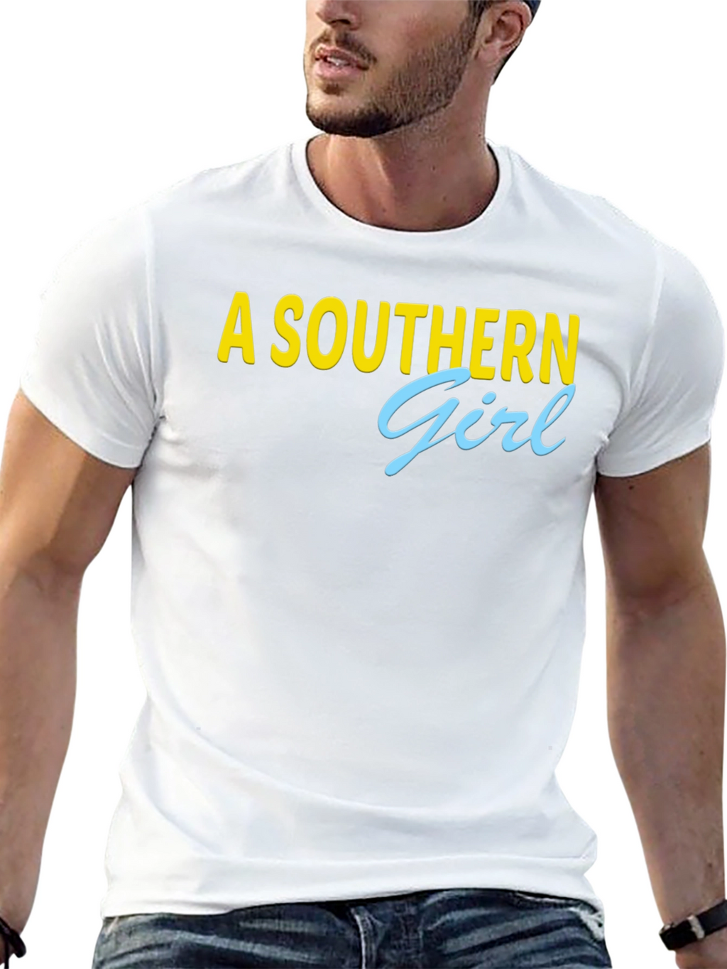 A Southern Girl Tee - Black Crew Neck