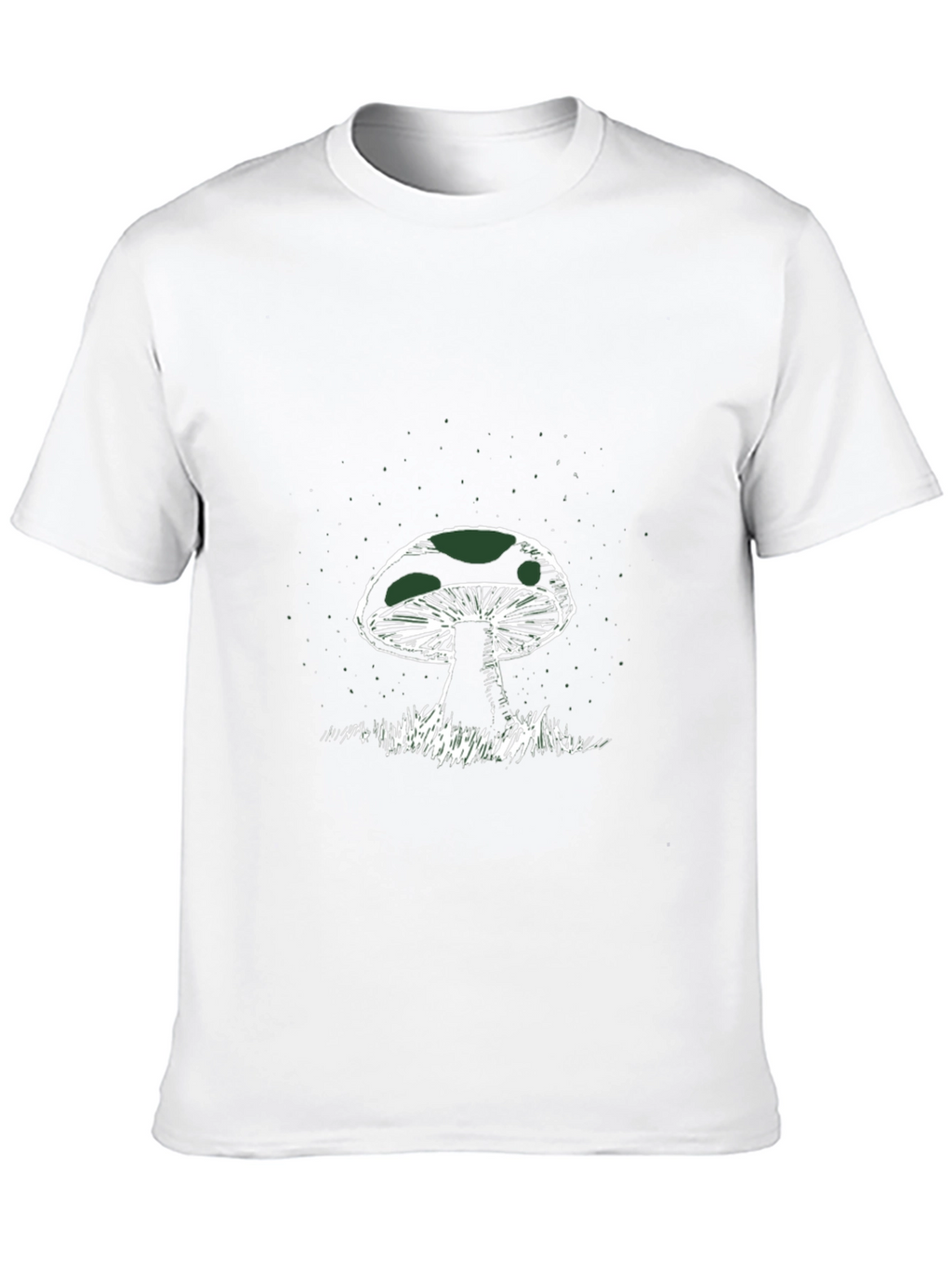 Mushroom Graphic Tee - Black Cotton T-Shirt