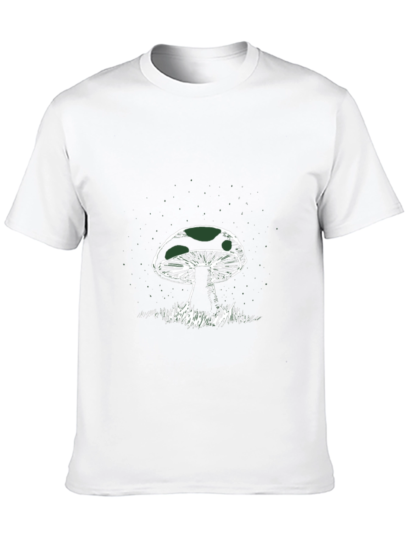 Mushroom Graphic Tee - Black Cotton T-Shirt