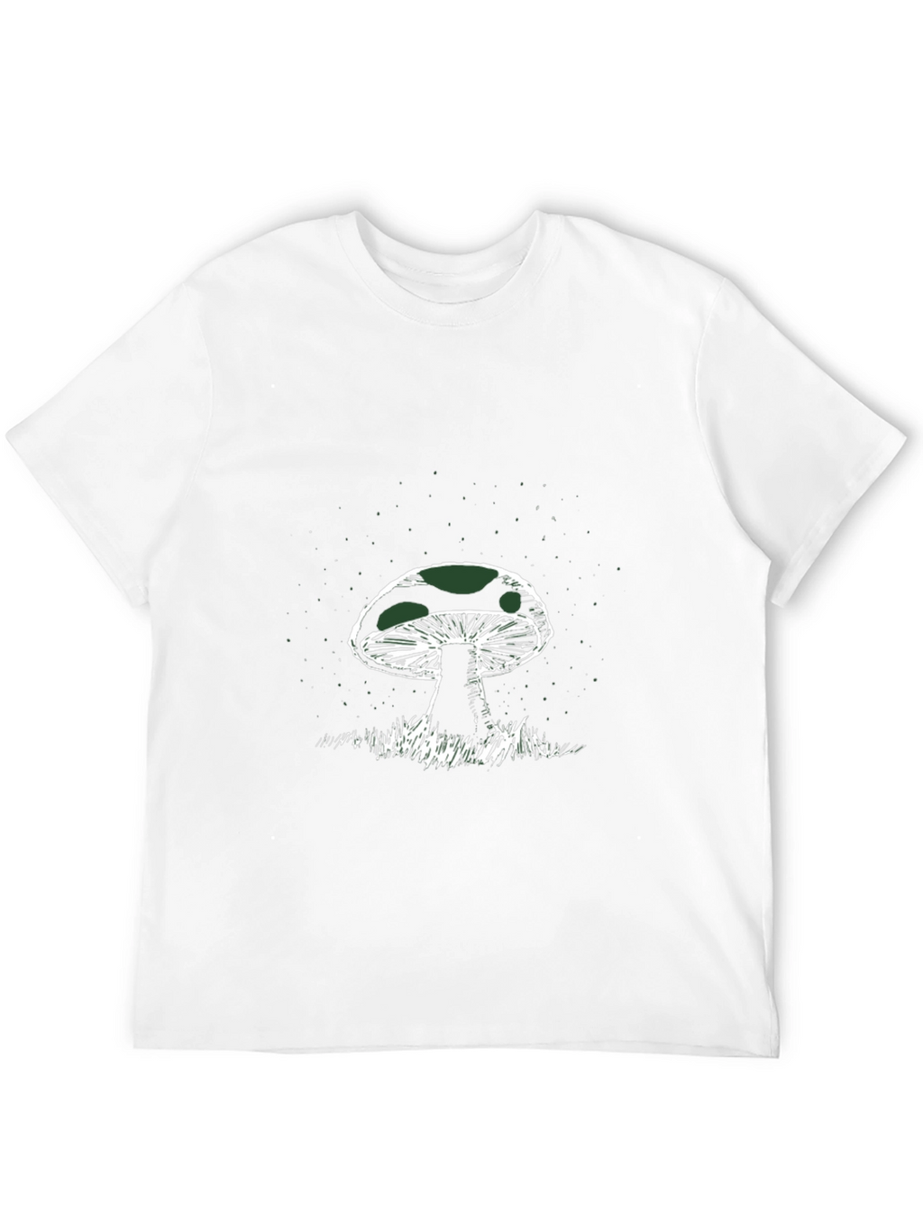 Mushroom Graphic Tee - Black Cotton T-Shirt