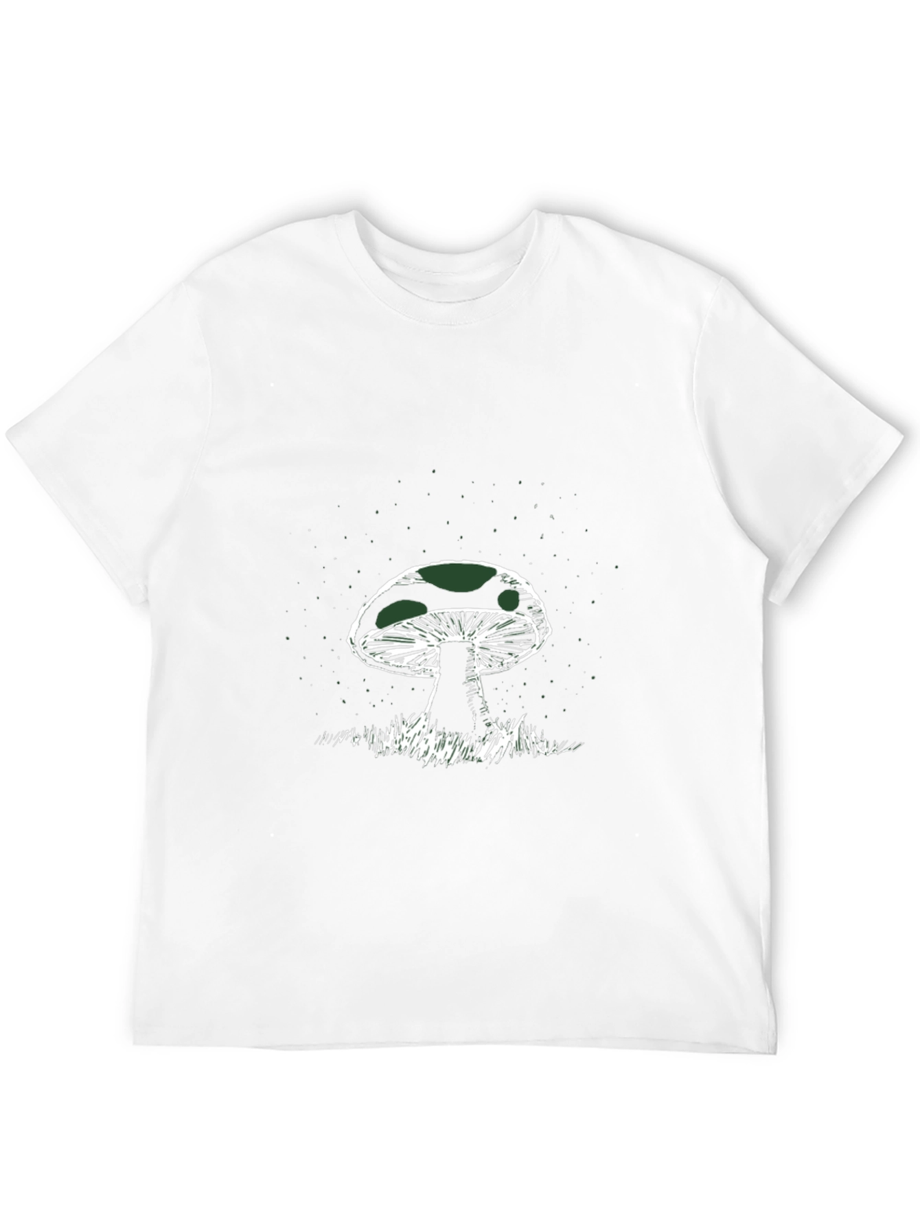 Mushroom Graphic Tee - Black Cotton T-Shirt
