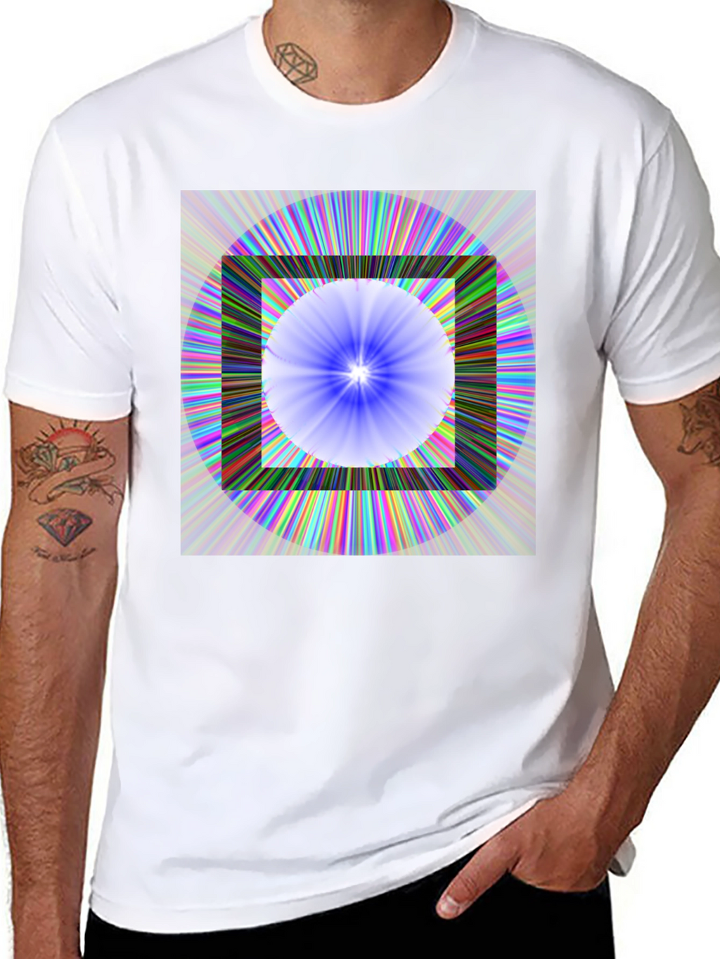 Geometric Circle & Square Graphic Tee