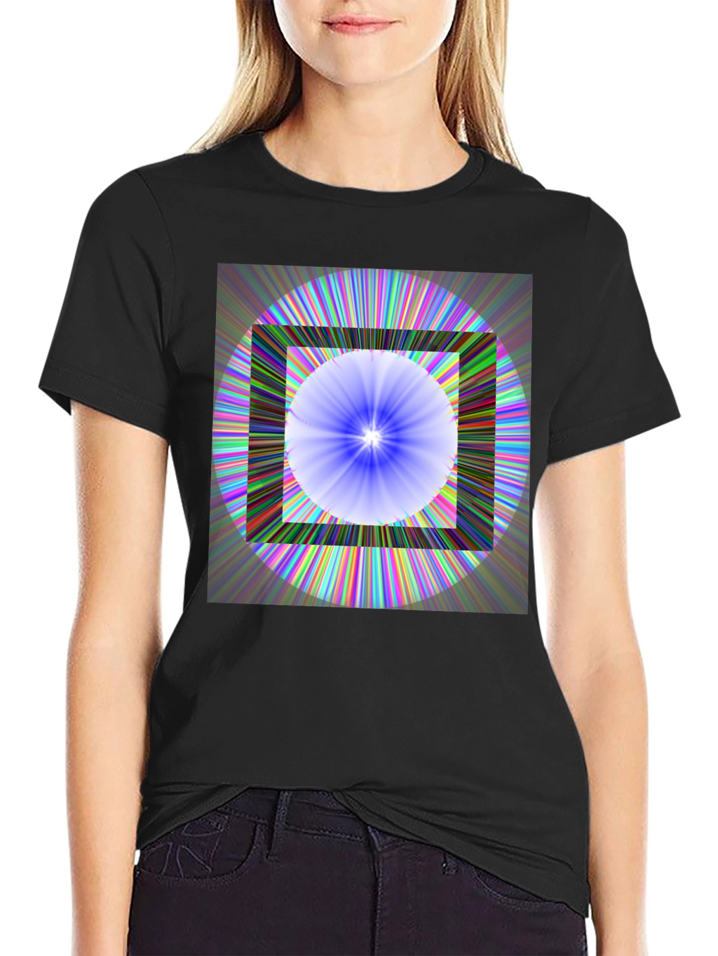 Geometric Circle & Square Graphic Tee