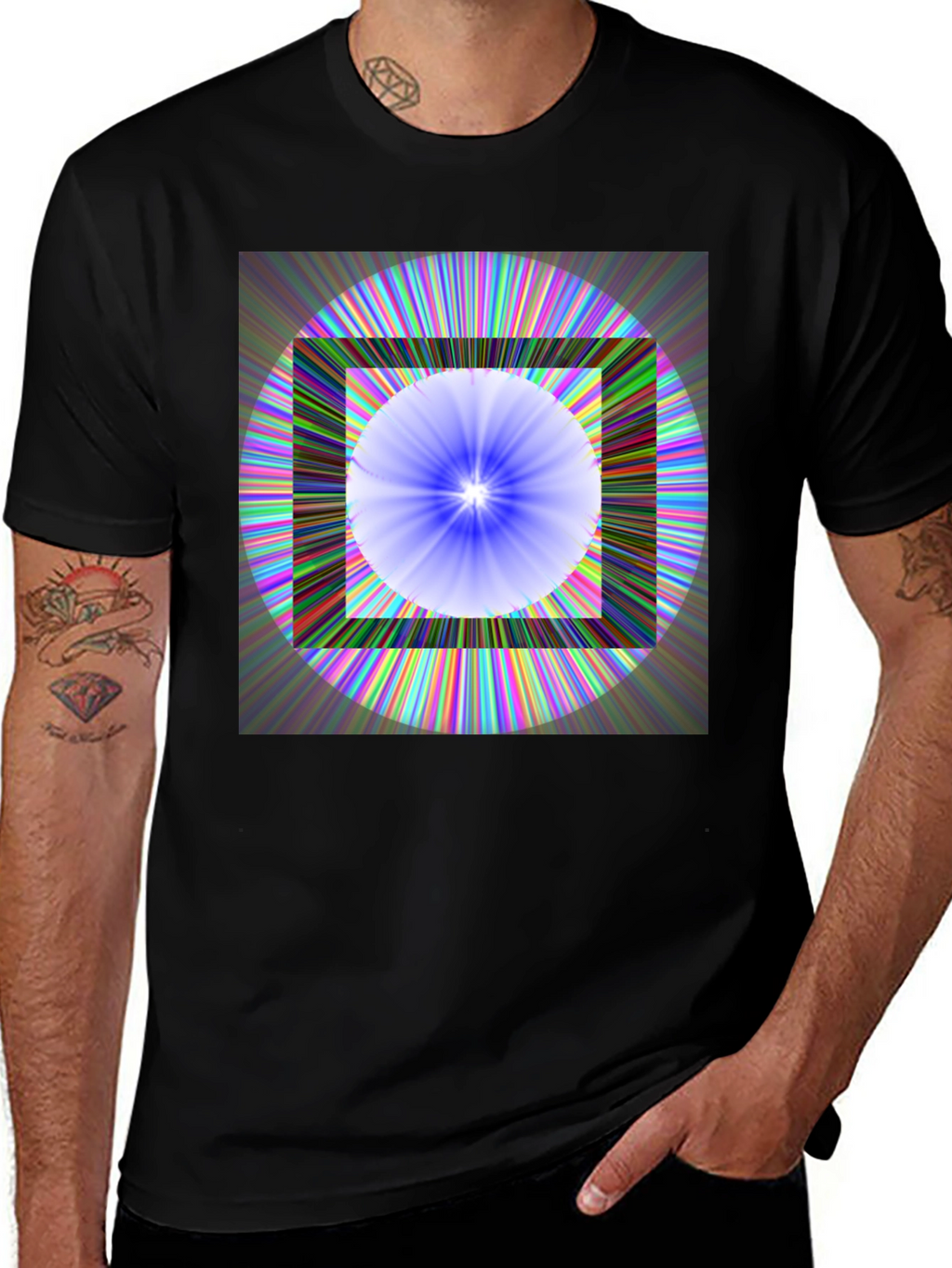 Geometric Circle & Square Graphic Tee