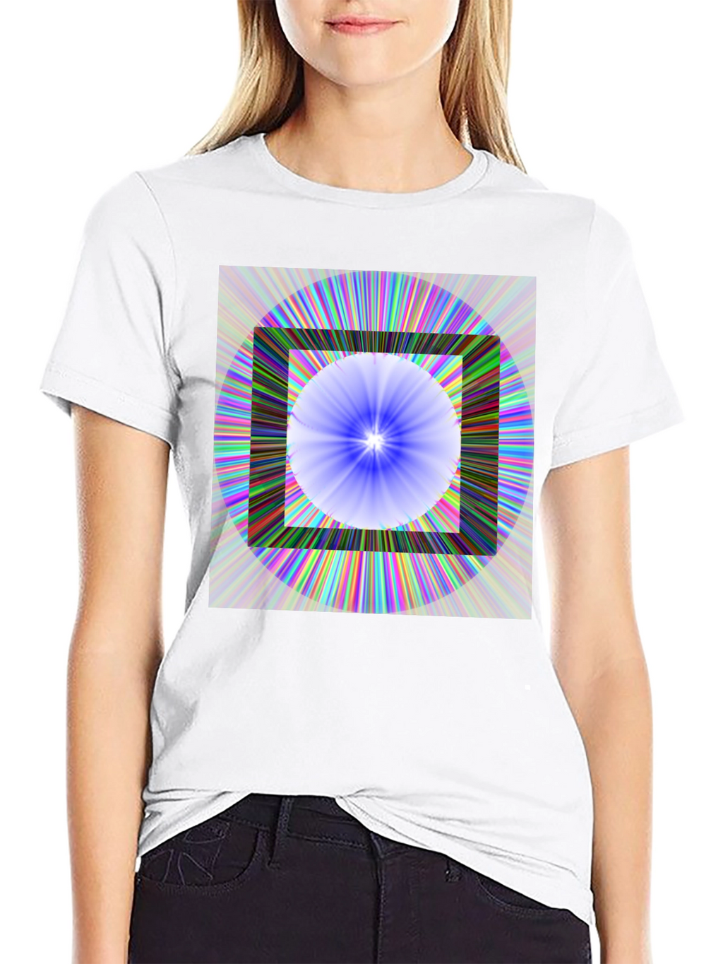 Geometric Circle & Square Graphic Tee