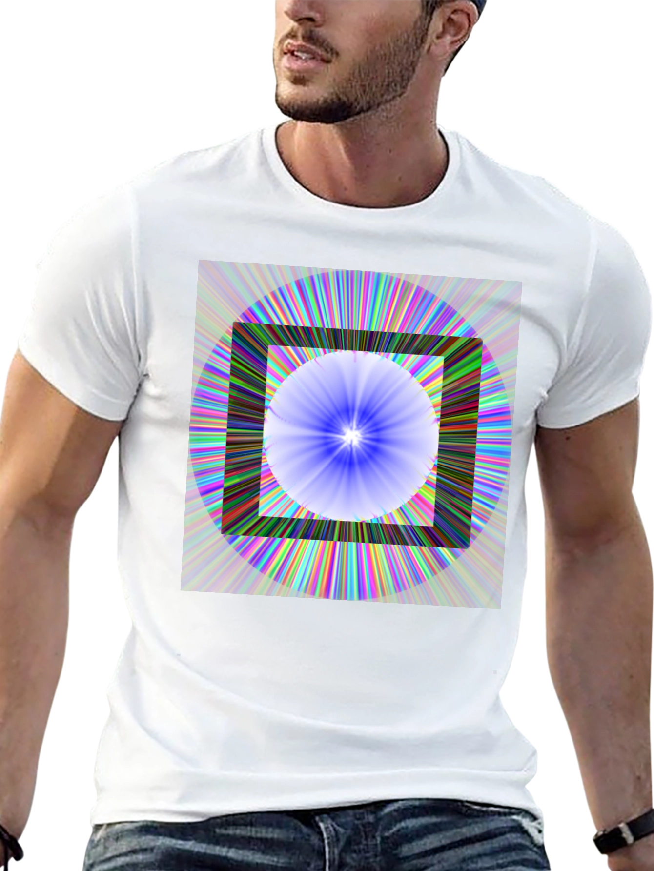 Geometric Circle & Square Graphic Tee