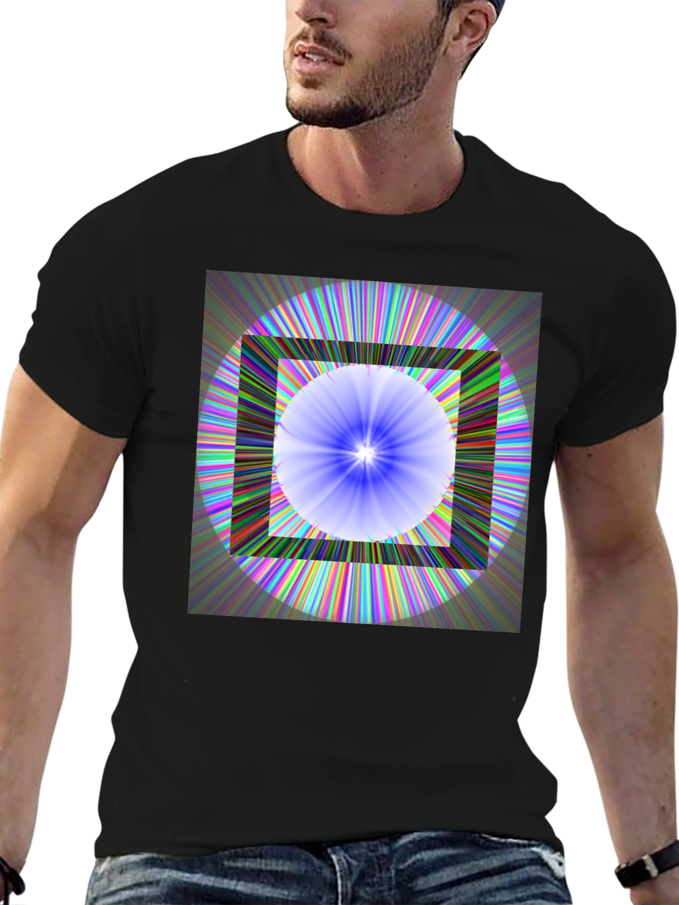 Geometric Circle & Square Graphic Tee