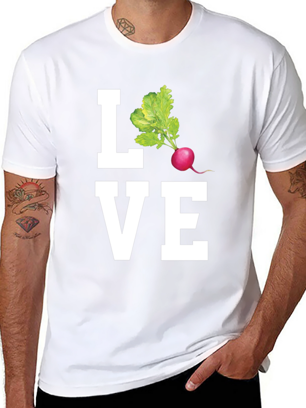 Love Radishes Graphic Tee - Black Cotton Shirt